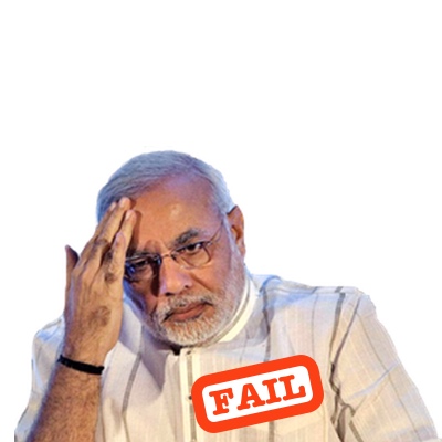 Narendra Modi fail stamp